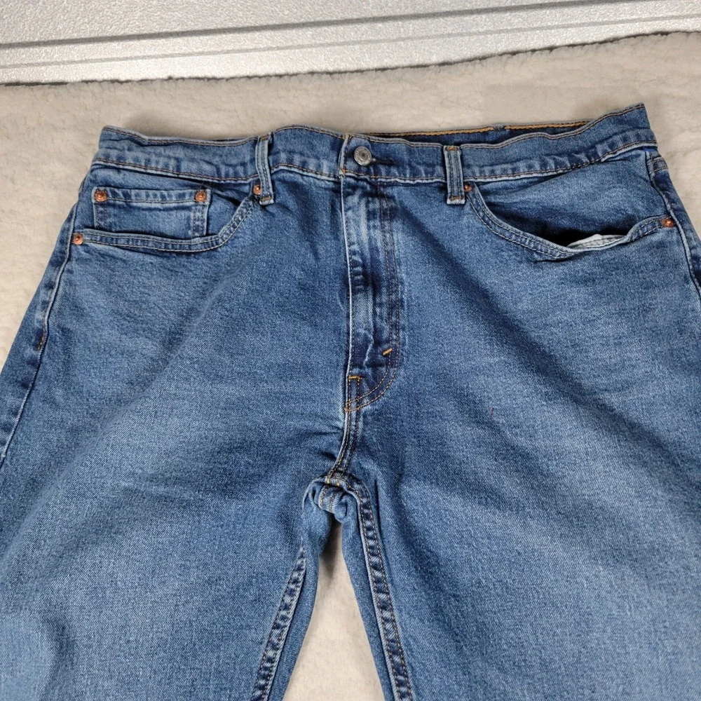 Levi's 505 Regular Fit Jeans Mens 38x30 Blue Straight Leg Medium Wash Denim